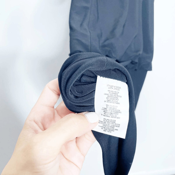 Vintage 00s Y2K cache cowl neck mini dress black y back ruched womens us 6 - Picture 5 of 6